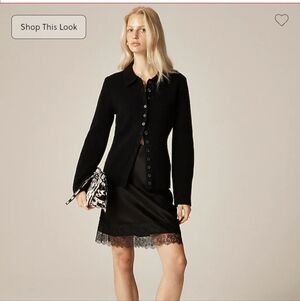 J. Crew Milano Stitch Cinched Waist Cardigan Black NWT size Medium